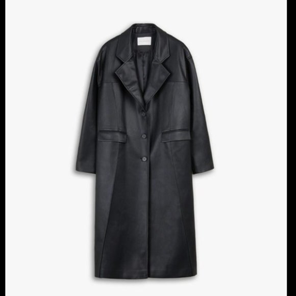 DEPT. ANONYM NWT faux leather jacket with pinched pleats M MSRP $300 - Picture 3 of 4